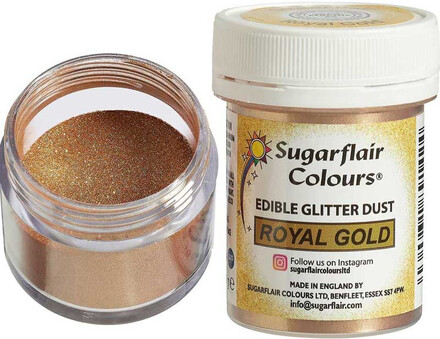 Ätbart glitterpulver, royal gold - Sugarflair