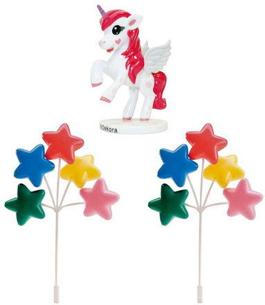 Cake Toppers Stjärnor & Unicorn - Dekora