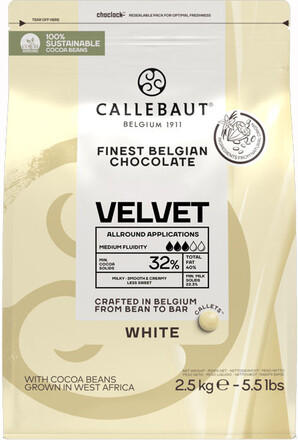 Belgisk Vit Choklad Velvet, 2,5 kg - Callebaut