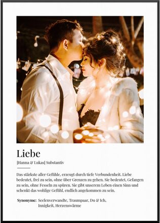 Valentinstag - Personalisiertes Partner Poster "Definition Liebe" | Personalisiertes Geschenk für den Partner, 30 x 40 cm