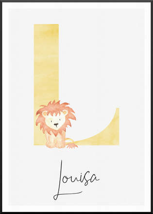 Personalisiertes Poster "Animal Letters Poster" | Kinderzimmer | Personalisierte Geschenkidee, 40 x 60 cm