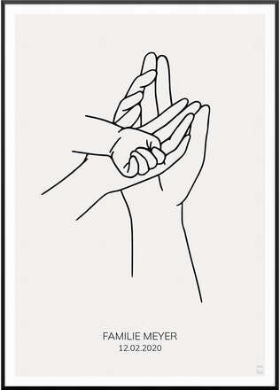 Personalisiertes Poster "Family Hands No1 Poster" | Wanddekoration | Personalisierte Geschenkidee, 20 x 30 cm