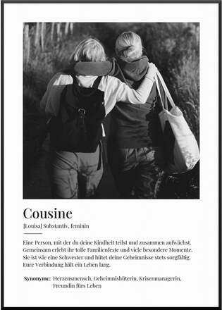 Fotoposter Definition Cousine, 20 x 30 cm