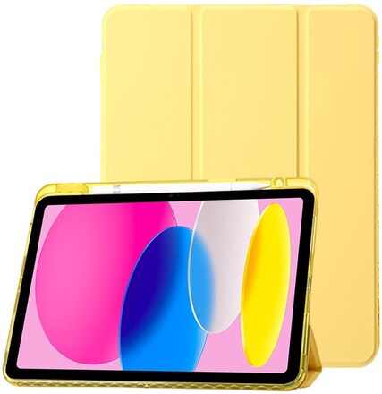 EIDERWOOD iPad 10.9" (2022) Tri-Fold Kunst Læder Cover m. Apple Pencil Holder - Gul