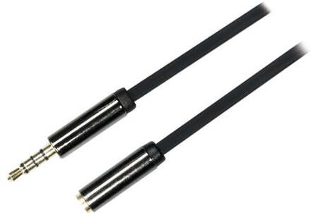 DELTACO 3.5mm Jackstick Headset Extension Kabel - Sort - 0.5m