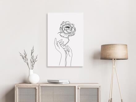 Canvas Tavla - Delicate Flower Vertical - På italiensk konstnärsduk 40x60