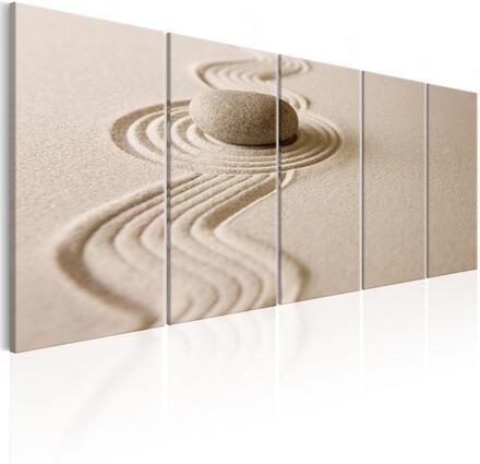 Canvas Tavla - Zen: Sand and Stone - På italiensk konstnärsduk 225x90