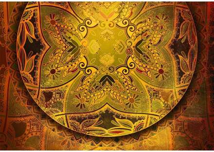 Fototapet - Mandala: Golden Poem - Självhäftande 245x175