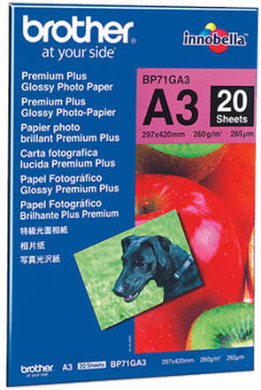 Matt fotografiskt papper Glossy Premium A3 Brother BP71GA3