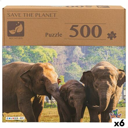 Pussel Colorbaby Elephant 500 Delar 6 antal 61 x 46 x 0,1 cm