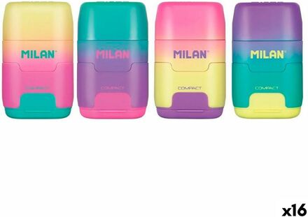 Set med suddgummi och pennvässare Milan Compact Sunset Multicolour
