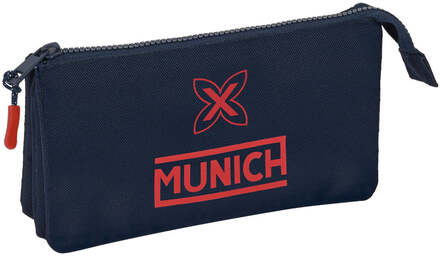 Tredubbel Carry-all Munich Flash Marinblå 22 x 12 x 3 cm