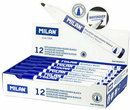 Tuschpennor Milan Whiteboard 12 antal Blå PVC