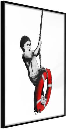 Inramad Poster / Tavla - Banksy: Swinger - 40x60 Svart ram