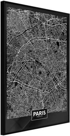 Inramad Poster / Tavla - City Map: Paris