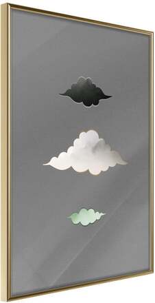 Inramad Poster / Tavla - Cloud Family - 20x30 Guldram