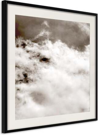 Inramad Poster / Tavla - Clouds - 50x50 Svart ram med passepartout