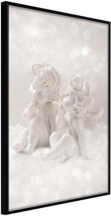 Inramad Poster / Tavla - Cute Angels - 30x45 Svart ram