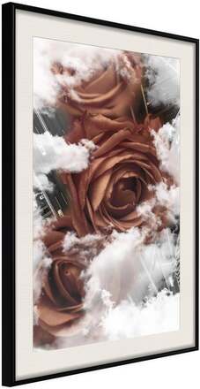 Inramad Poster / Tavla - Heavenly Roses - 40x60 Svart ram med passepartout