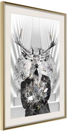 Inramad Poster / Tavla - Herd Leader - 40x60 Guldram med passepartout