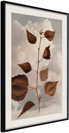 Inramad Poster / Tavla - Leaves in the Clouds - 20x30 Svart ram med passepartout