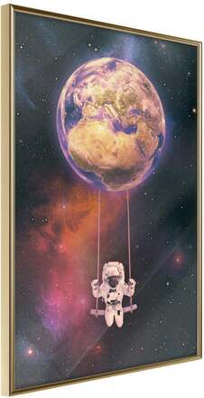 Inramad Poster / Tavla - The Whole World is a Playground - 30x45 Guldram