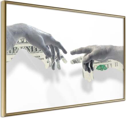 Inramad Poster / Tavla - Touch of Money - 60x40 Guldram