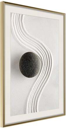 Inramad Poster / Tavla - Zen Garden - 40x60 Guldram med passepartout