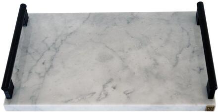 KRALJEVIC MARBLE TRAY Bricka i marmor - Vit Carrara Mässing