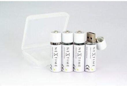 Uppladdningsbart USB-batteri AA 4-pack