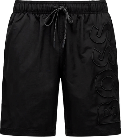 Hugo Boss Swim Shorts Embroidered Logo Black
