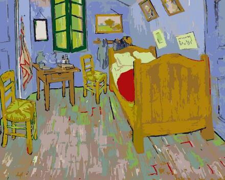 Malen nach Zahlen - Schlafzimmer in Arles - Vincent van Gogh, mit Rahmen