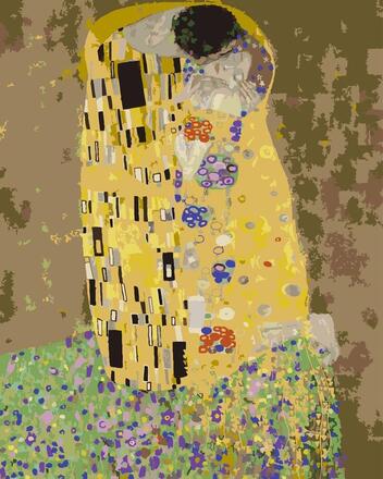 Malen nach Zahlen - The Kiss - Gustav Klimt, mit Rahmen