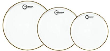 10",12",14" Classic Clear Tom Drumhead Pack A. 10", 12" and 14", Aquarian