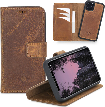 NorthLife - iPhone 11 Pro - Lederen Afneembare 2-in-1 bookcase hoes - Cognac