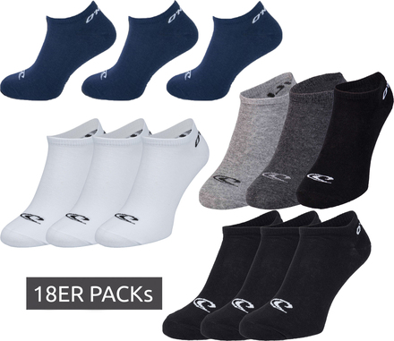18 Paar O´Neill Sneaker-Socken Damen, Herren & Kinder weiß, schwarz, blau 730003