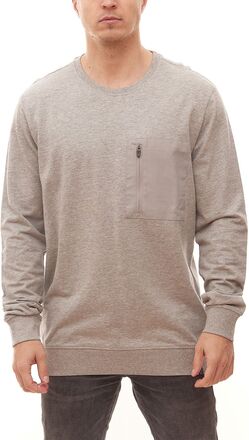 SOLID Jonko Herren Rundhals-Pullover nachhaltiges Sweatshirt mit Brusttasche 21300491 Grau