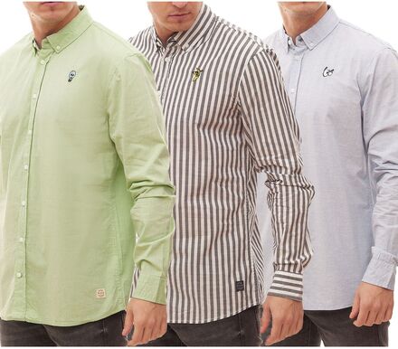 BLEND Herren Langarm-Hemd zeitloses Button-Down-Shirt mit gesticktem Patch 20708485