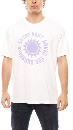 SUBLEVEL Herren Rundhals-T-Shirt mit Frontprint "Everybody Loves The Sunshine" aus reiner Baumwolle H12022M21331A 001 Weiß