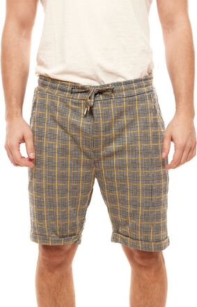 SUBLEVEL Herren Sweat-Shorts im Glencheck-Muster kurze Hose H17860O661905K 001 Gelb