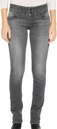 LTB Zena Damen Slim-Jeans Mid Rise Denim-Hose in Used-Look 50618 14430 51807 Grau