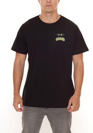 GRIND Inc Creepy Tee Herren Sommer-Shirt mit Print auf Brust Baumwoll-T-Shirt GITR006 Schwarz