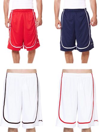 K1X | Kickz Hardwood League Uniform Shorts Herren Basketball-Hose 7401-0003 Rot, Weiß, Blau