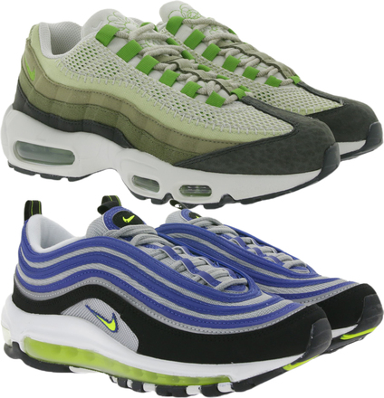 NIKE Damen Sneaker Air Max 95 (DV3450 300) in Grün oder Air Max 97 OG (DQ9131 400) in Blau/Neongelb