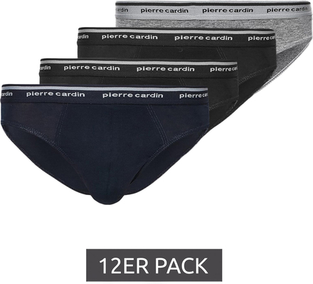 12er Pack Pierre Cardin Herren Slip mit Baumwoll-Stretch Unterwäsche Unterhose PCU4.92 Schwarz, Grau, Navy