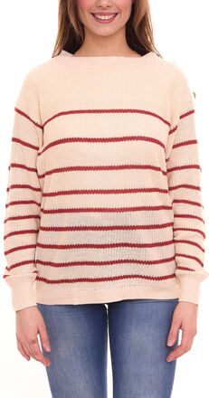 Tamaris Damen Strick-Pullover locker gewebter Rundhals-Sweater im Oversize-Stil 92878532 Beige