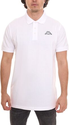 Kappa Veeny Pique Poloshirt Herren Baumwoll-Shirt mit Logo-Stick 707133 Weiß
