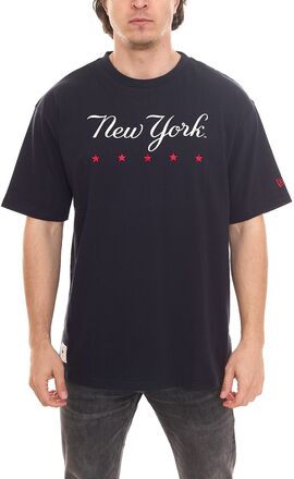NEW ERA MLB New York Yankees Heritage Herren Baumwoll-Shirt trendiges Kurzarm-Shirt Oversized 12590917 Schwarz