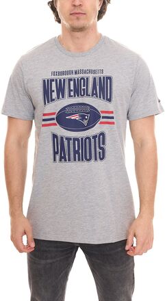 NEW ERA NFL New England Patriots Herren Baumwoll-Shirt trendiges Kurzarm-Shirt 12720102 Grau