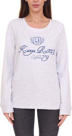 KangaROOS Damen Pullover modisches Sweat-Shirt mit Logo-Print auf der Front 47524269 Hellgrau